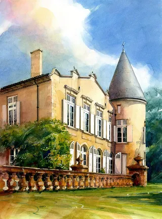 Château Lafite Rothschild winery painting