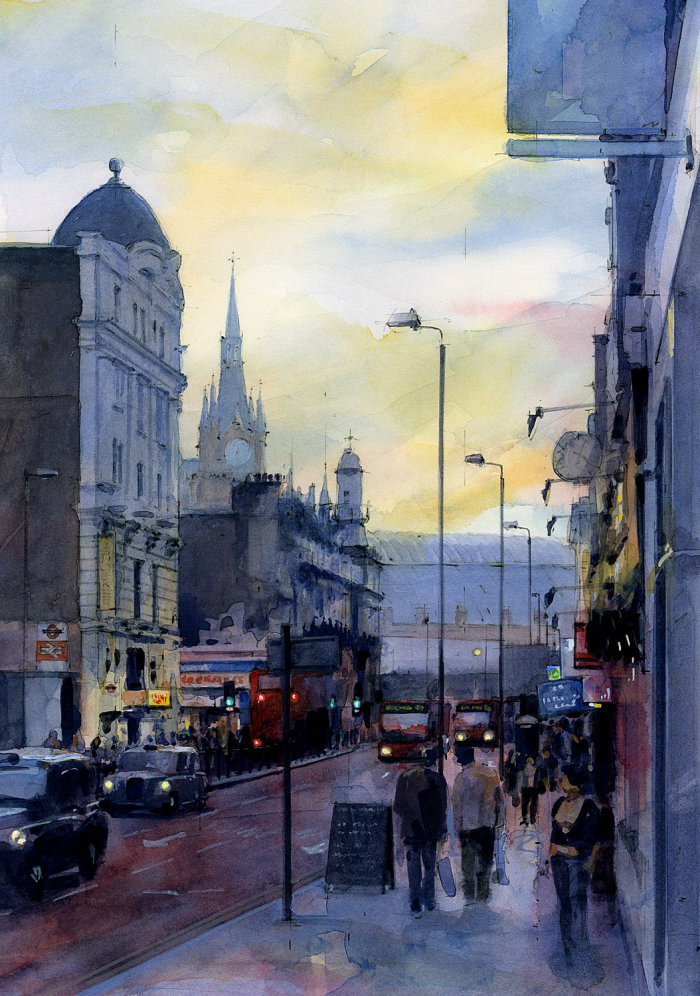 Illustration de paysage de rue par John Walsom