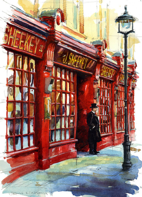 Sheekey's Restaurant architectural painting