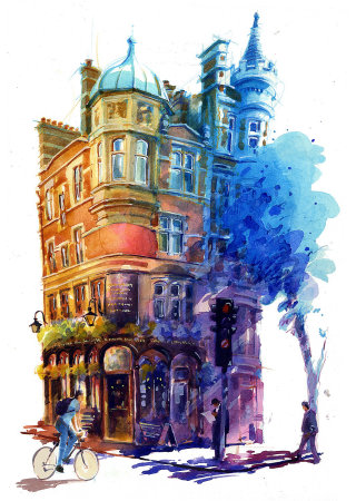 Pintura arquitetônica em acrílico do The Bloomsbury Pub