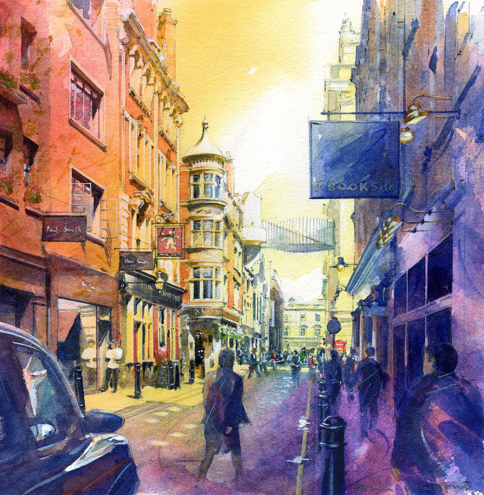 Painting depicting London's Floral Street's design