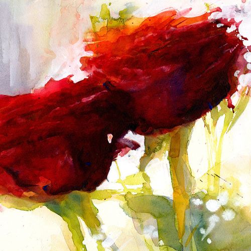 Watercolor of roses painted by a professional artist