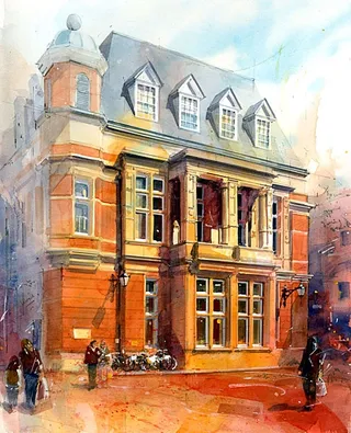 Architectural painting of Richmond old town hall