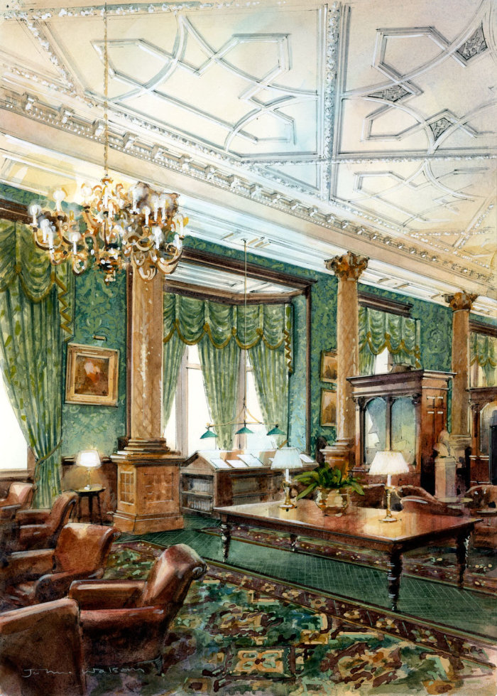 Interior da pintura do National Liberal Club