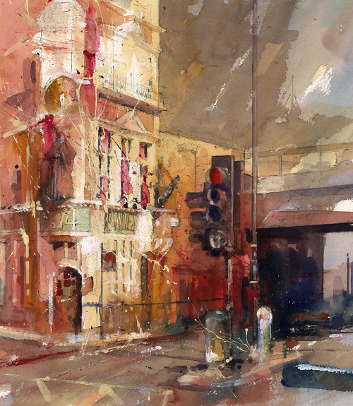 Oil painting of Blackfriar's Pub in London