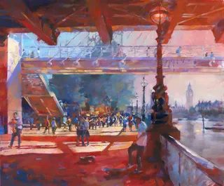 SouthBank in summer painting by John Walsom