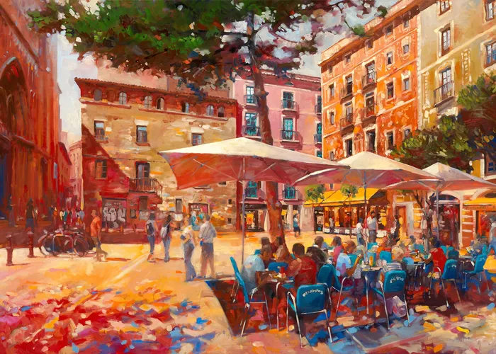 Market place painting by John Walsom