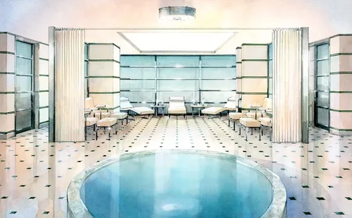 Hotel Spa Interior - Architectural illustration