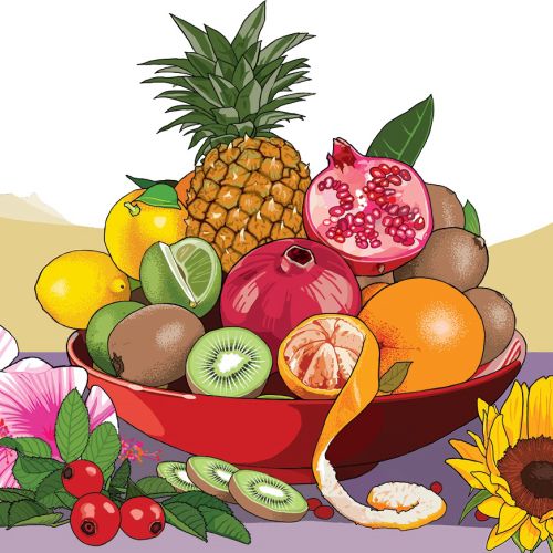 Illustration of Mixed fruits