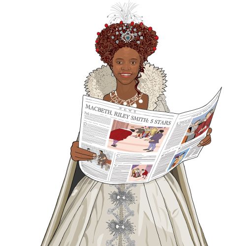 Fashion Student reading news paper