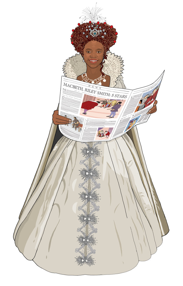 Fashion Student reading news paper