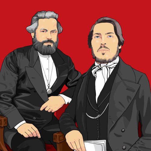 Computer Genereated Marx and Engels Portraits