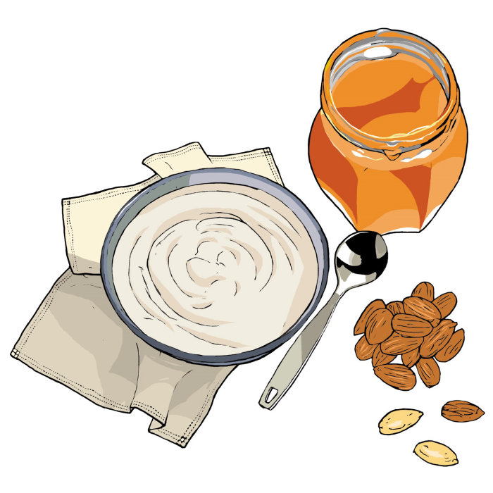 Yoghurt, Honey, Almonds, Health food