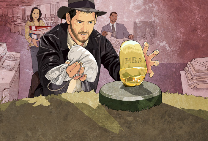 Illustration of a familiar scene from Raiders of the Lost Ark