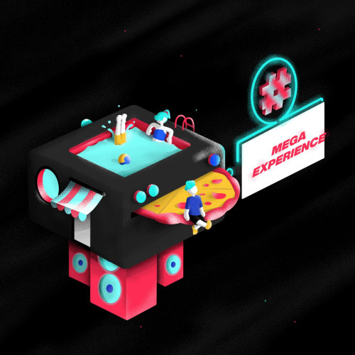 Mega Experience concept illustration for TikTok's Megamall sale