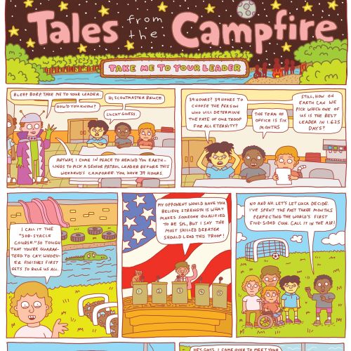 Comic illustration of tales from the campfire 