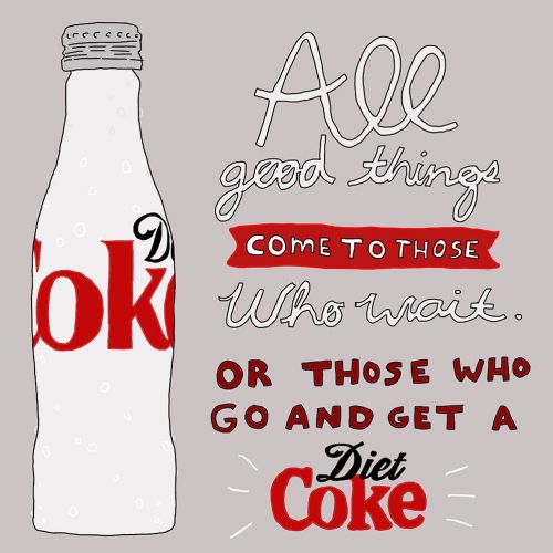 Advertising illustration of diet coke 