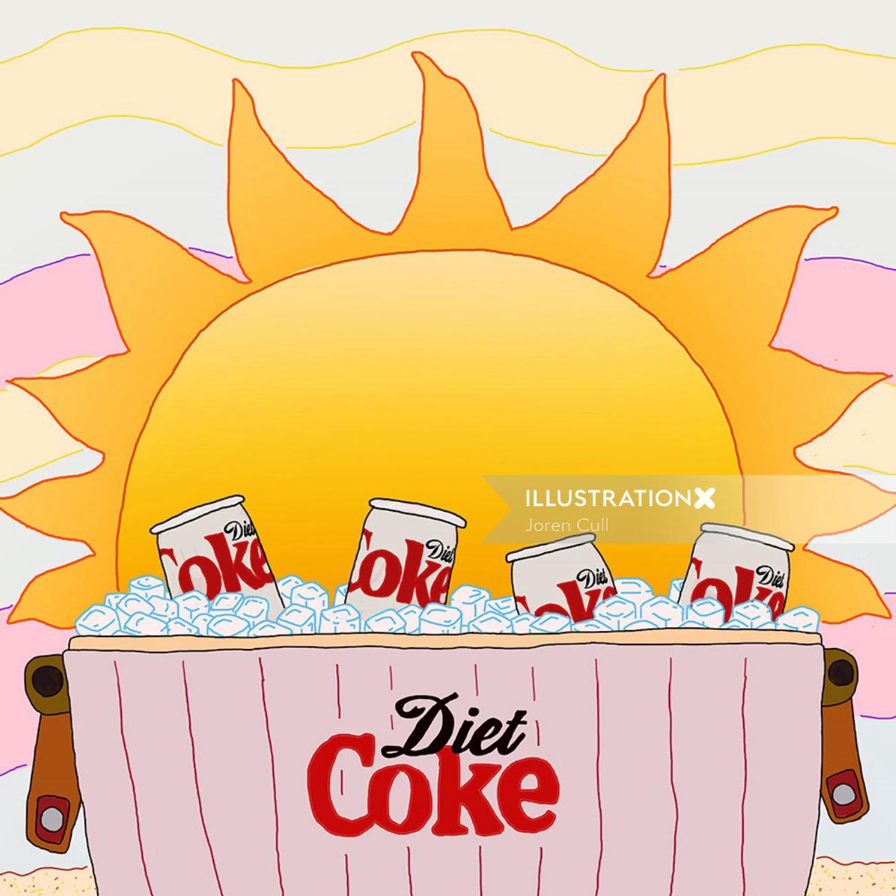 Advertising illustration of Diet Coke