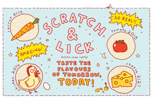 Ilustração publicitária de scratch &amp; lick