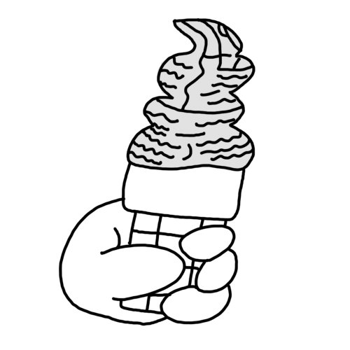 Line drawing of ice-cream 