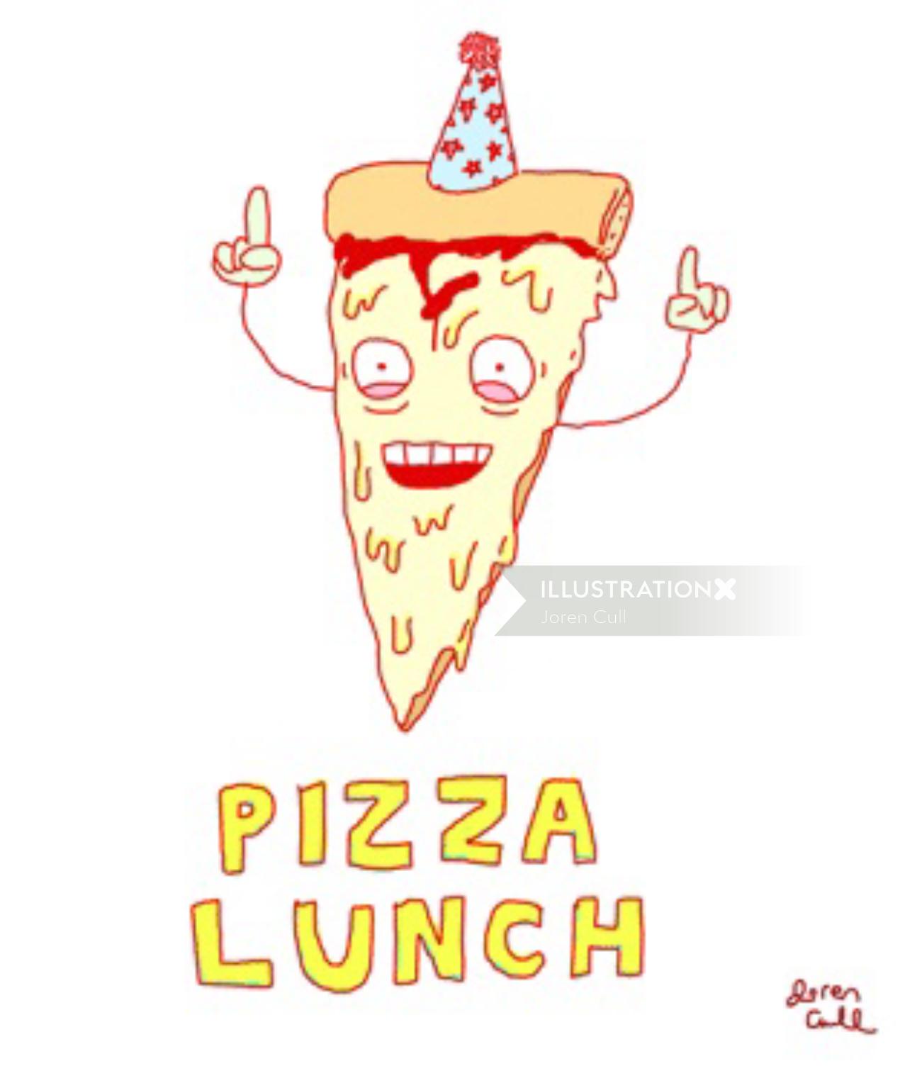 Gif animation of pizza lunch 