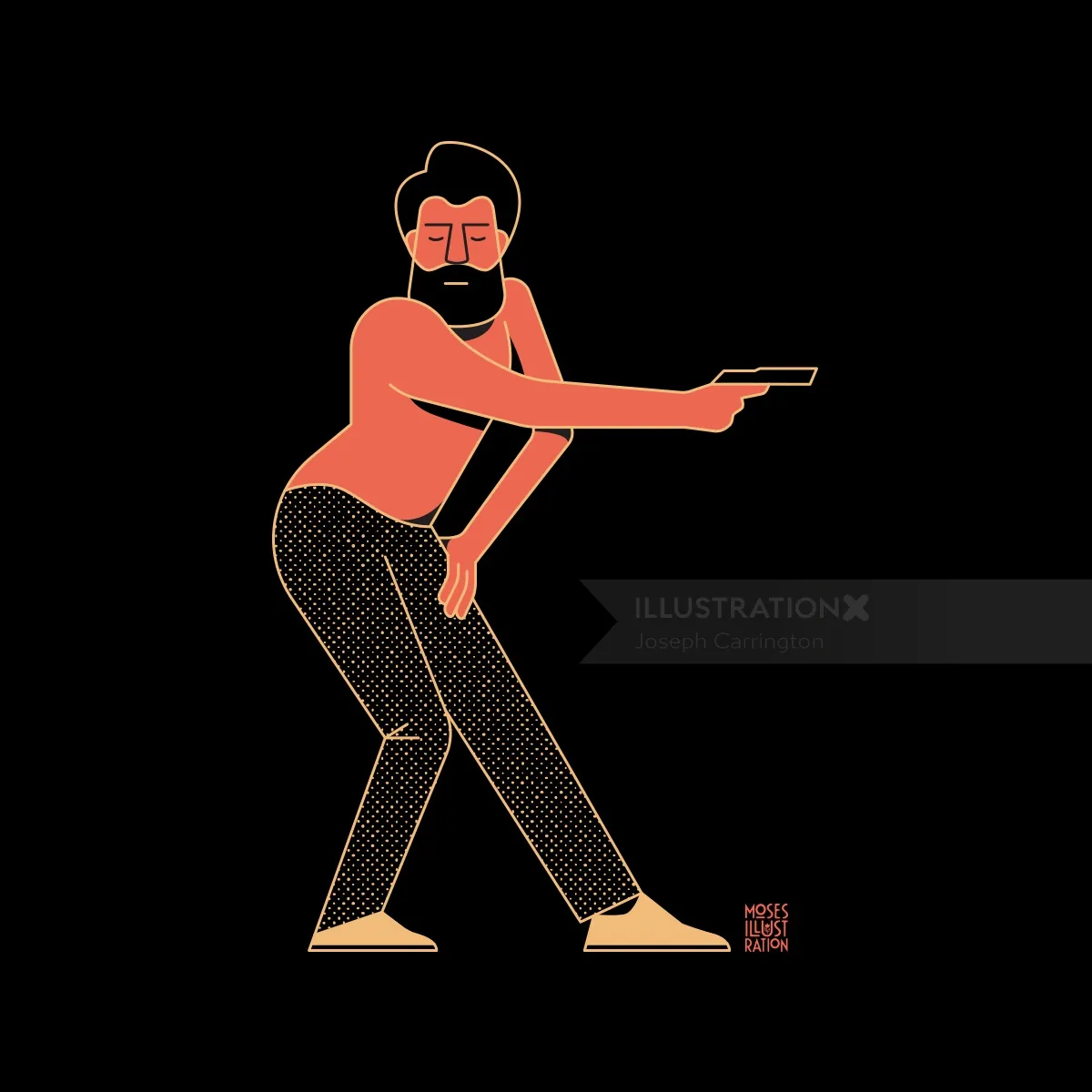 Graphic of man with gun
