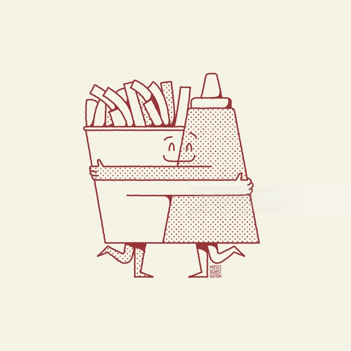 Cartoon & Humor french fries and sauce
