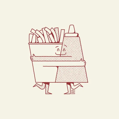 Cartoon & Humor french fries and sauce
