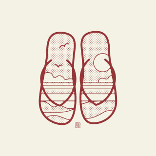 Line art of slippers

