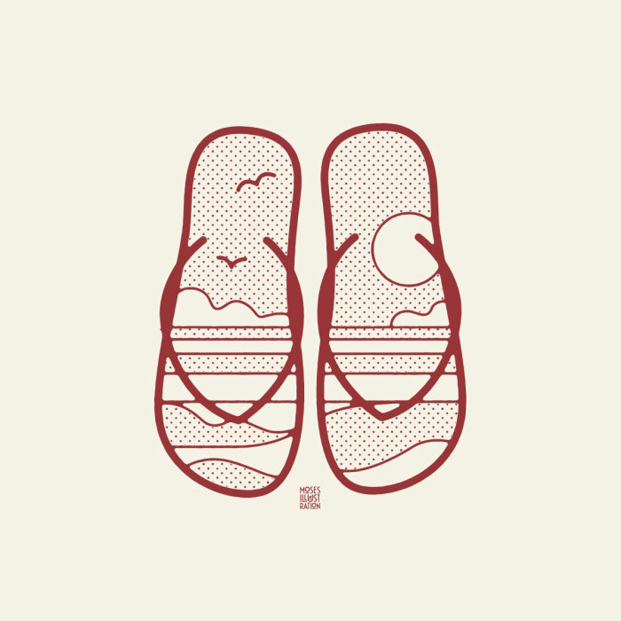 Line art of slippers
