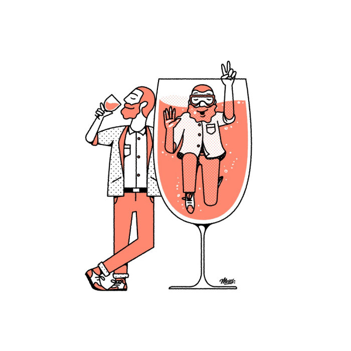 Cartoon &amp; Humour homme buvant du vin