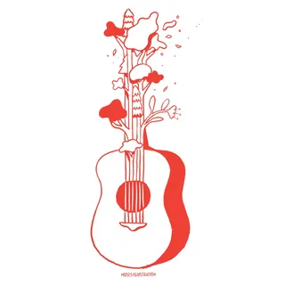 Illustration naturelle de la guitare
