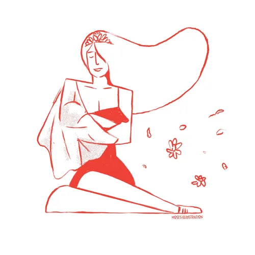 Line art of woman relaxed
