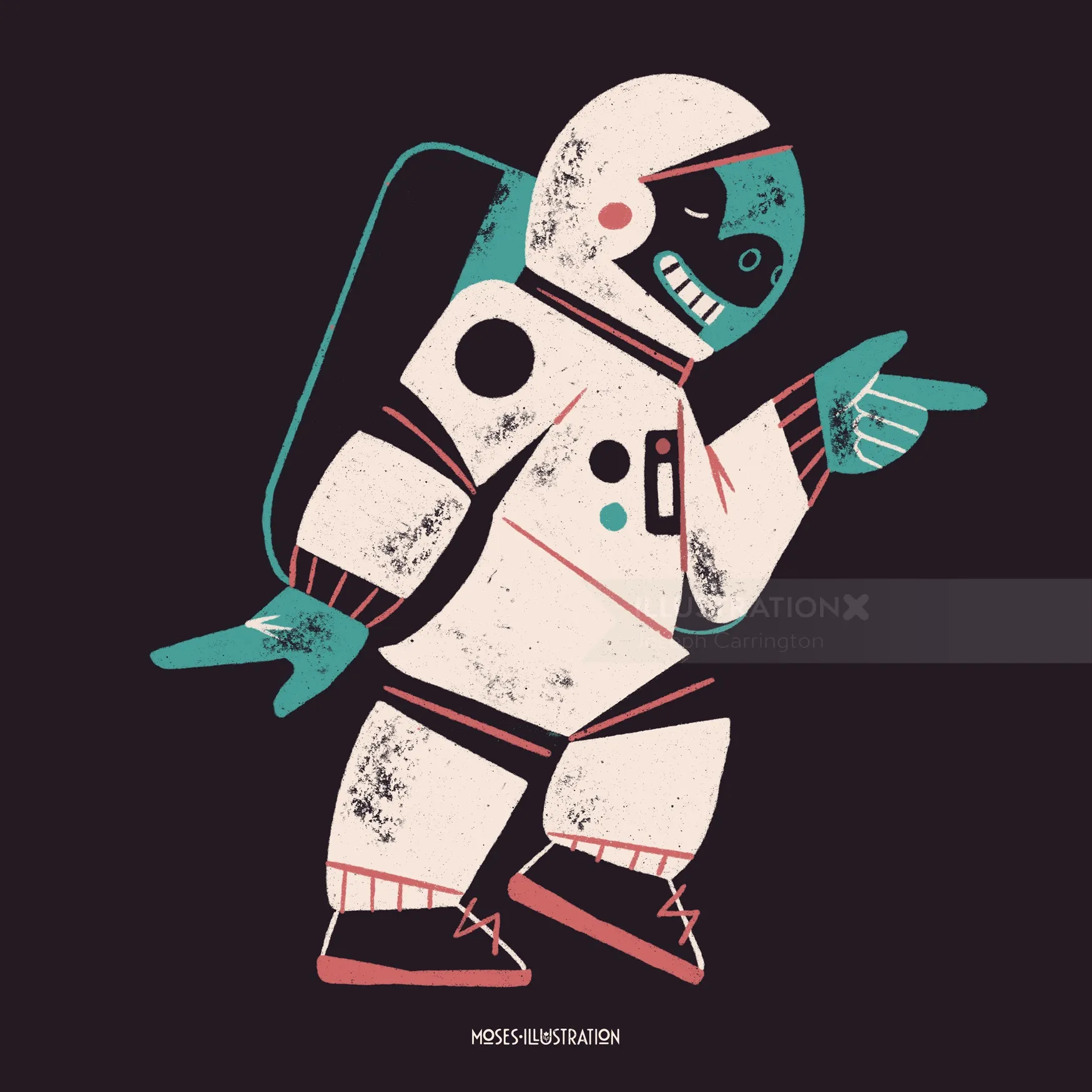 Graphic of animal space walk

