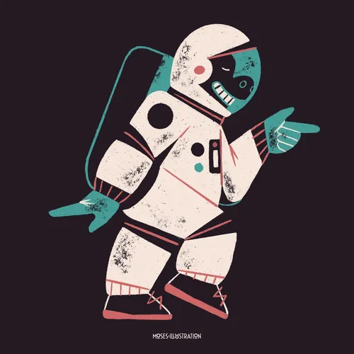 Graphic of animal space walk
