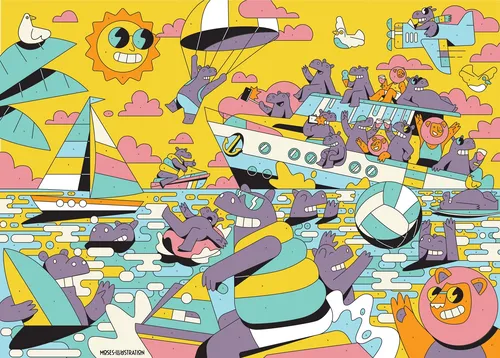 Graphic of ships in puzzle
