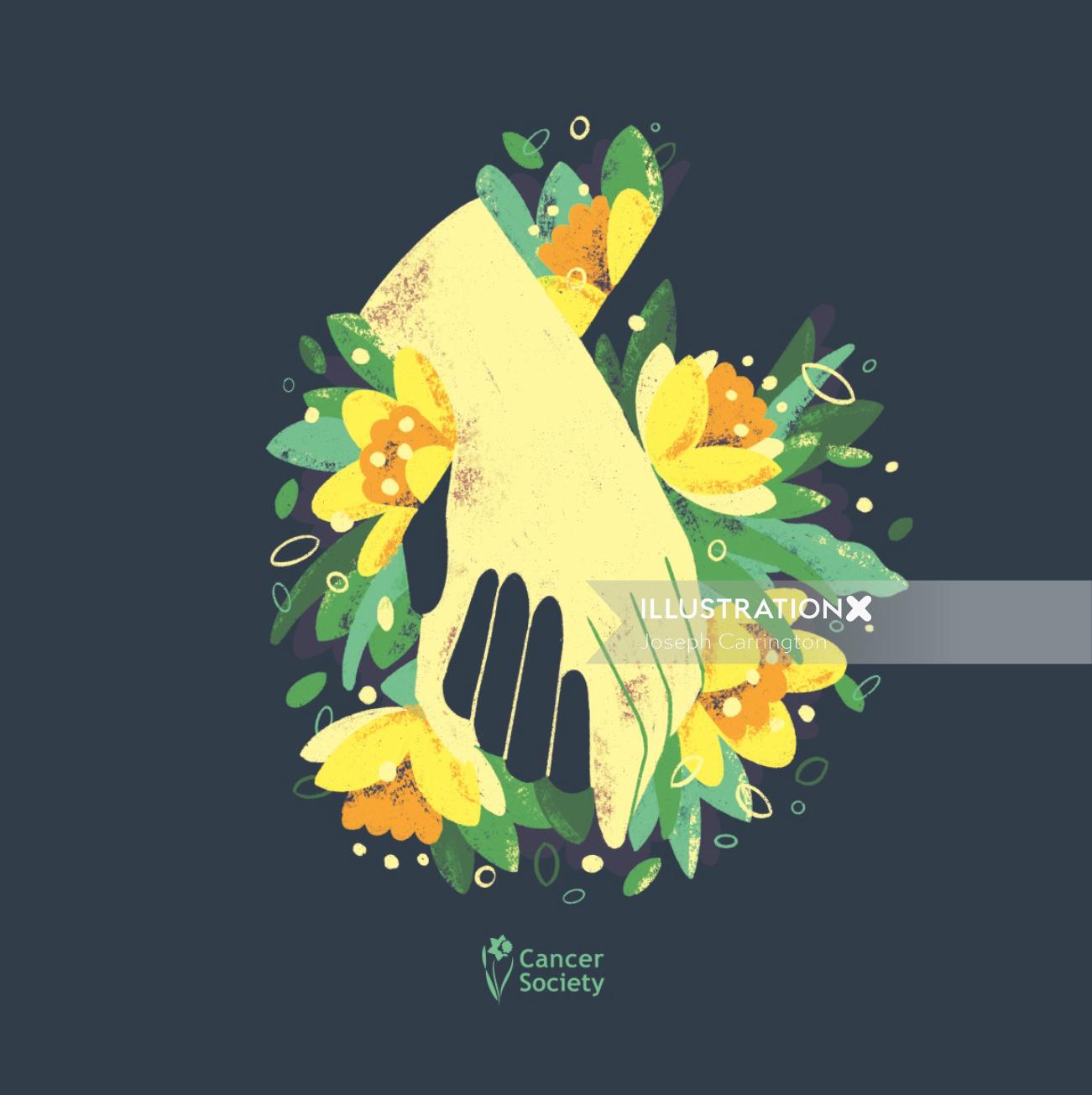 Graphic illustration of flowers
