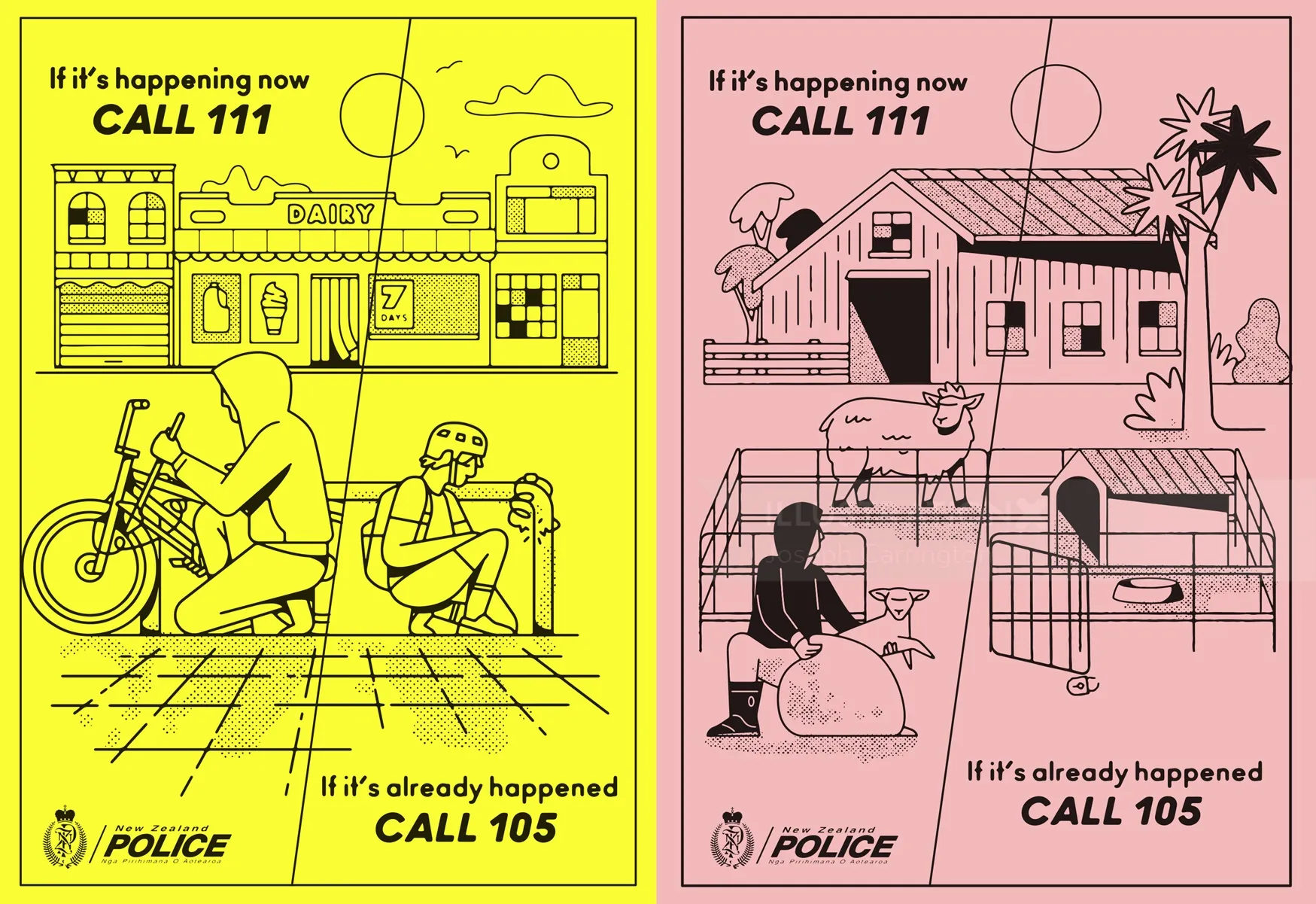 Dépliant Police Dessin Animé &amp; Humour
