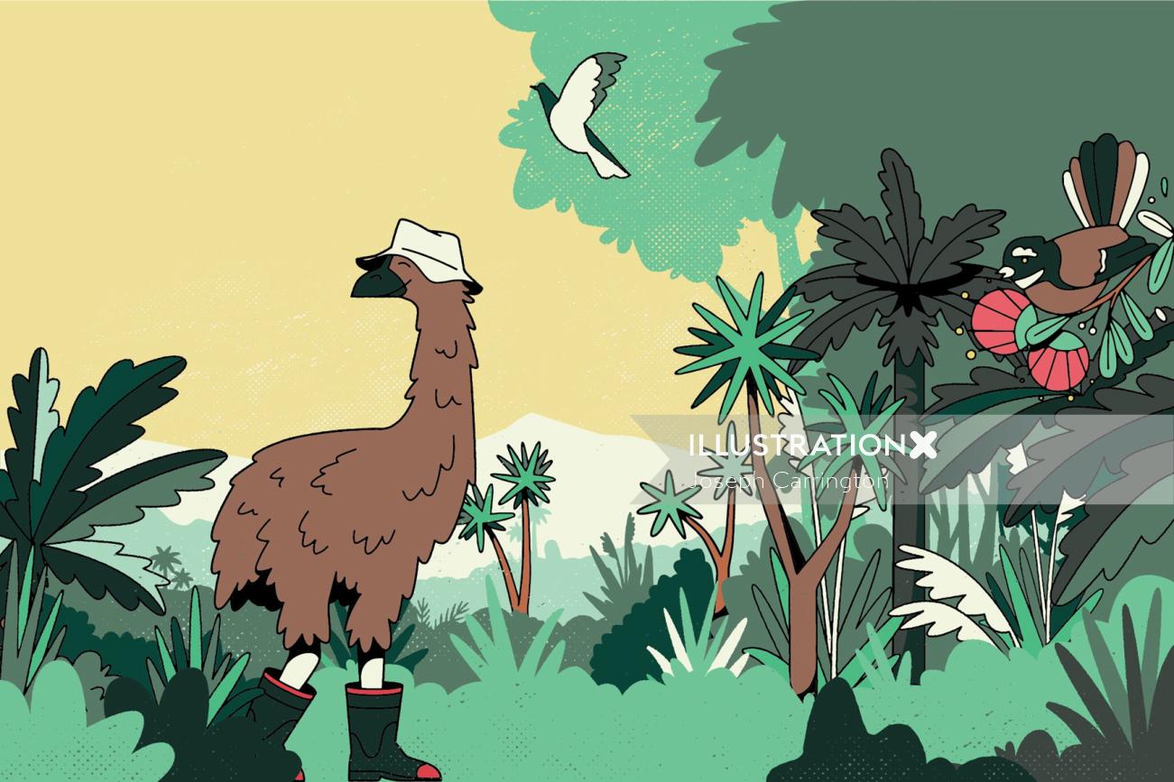 Cartoon & humour animals in forest

