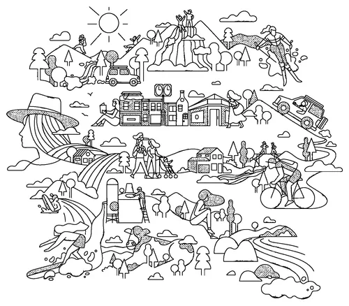 Line art of people lifestyle
