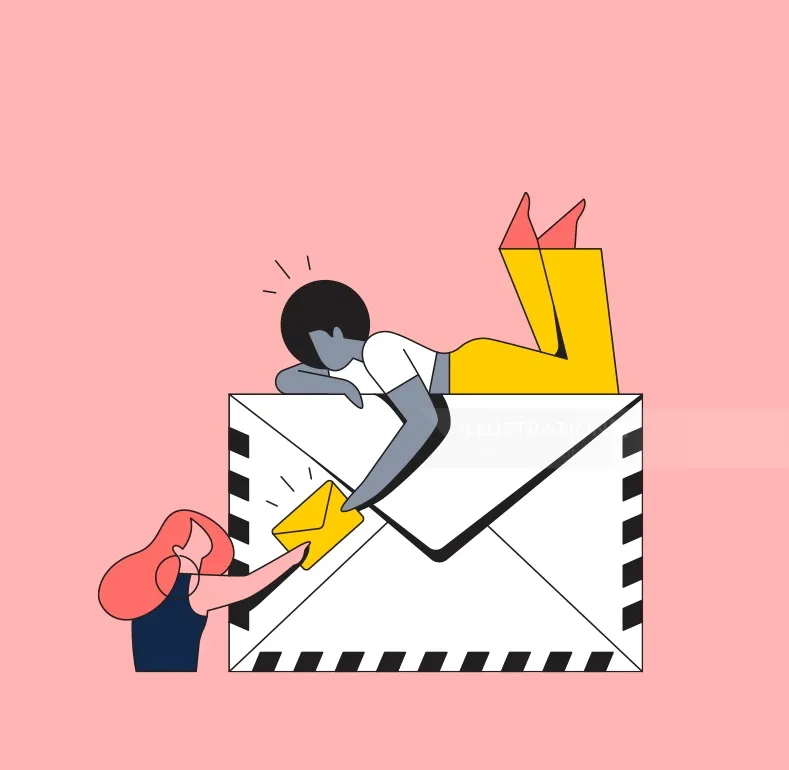 People handing mails
