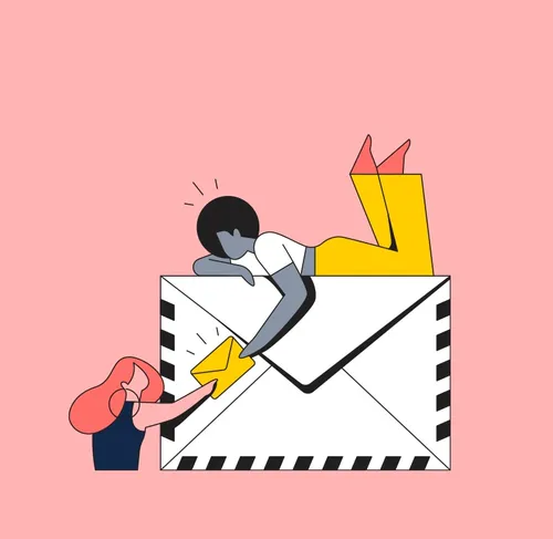People handing mails
