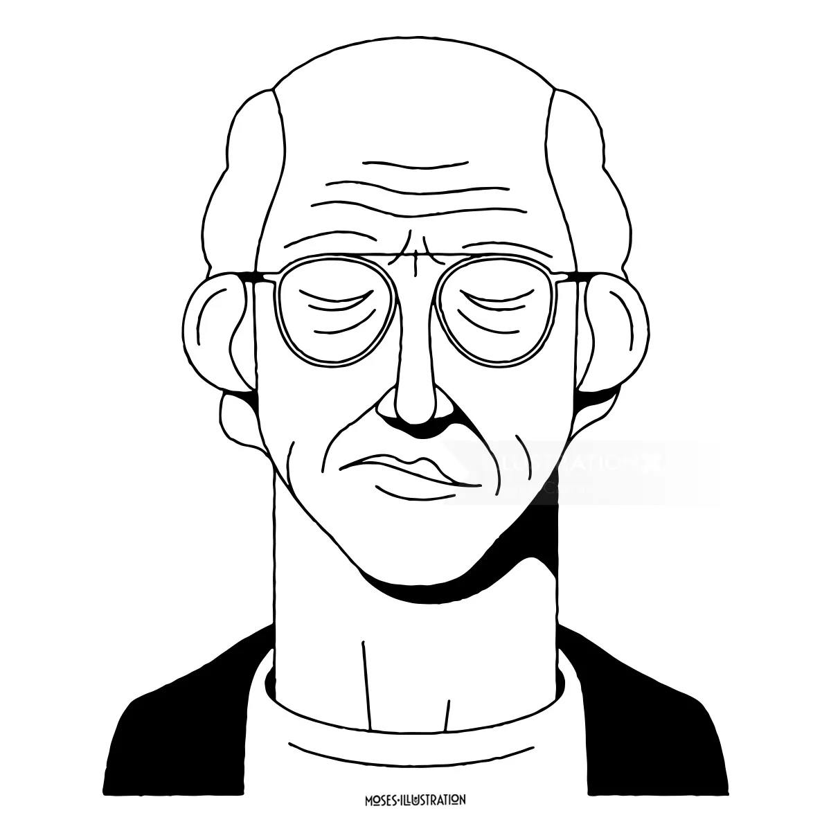 Line art of old man
