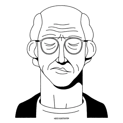 Line art of old man
