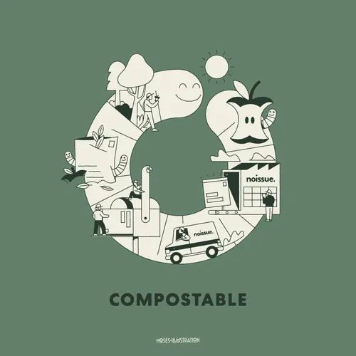 line art drawing compostable
