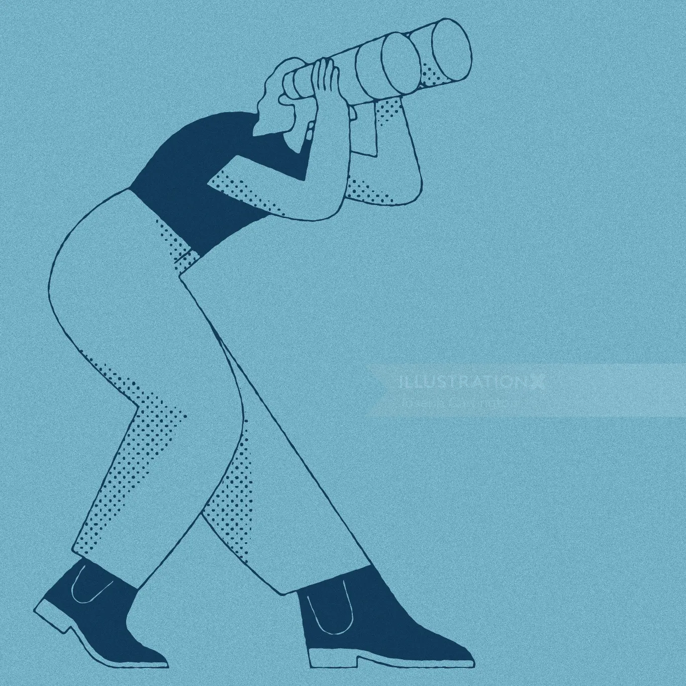 People watching distant objects
