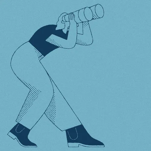 People watching distant objects
