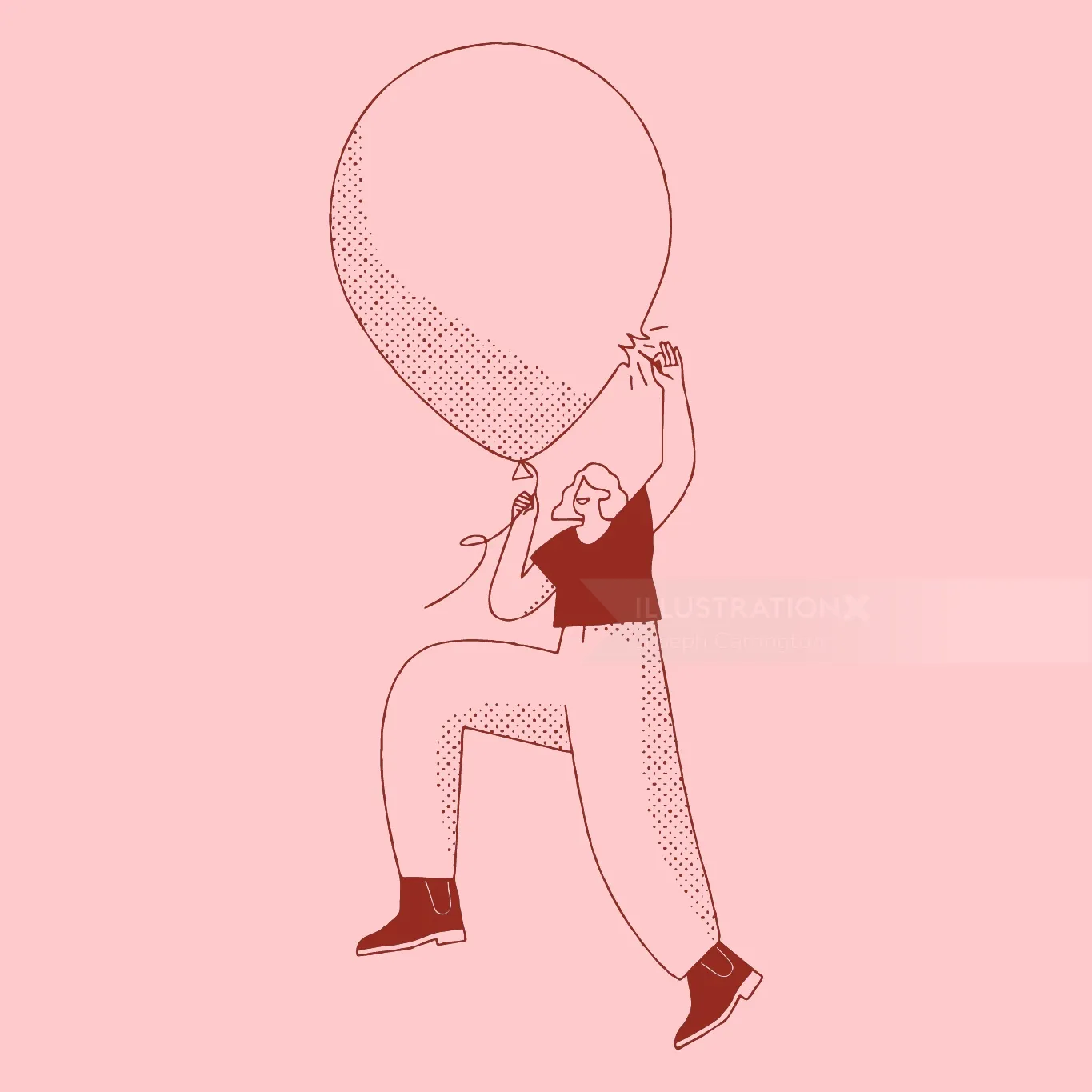 People woman blasting balloon
