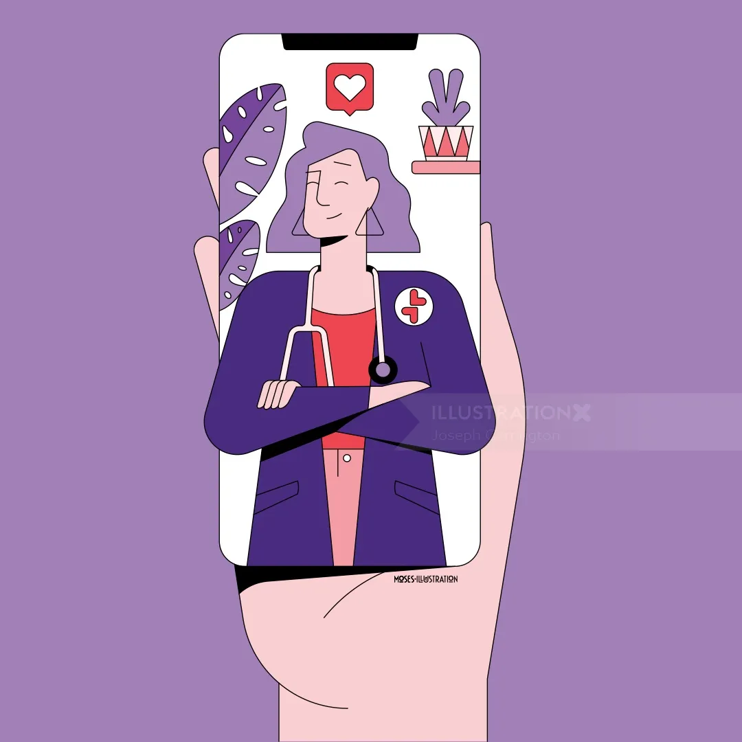 Graphic doctor in mobile app