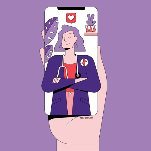 Graphic doctor in mobile app